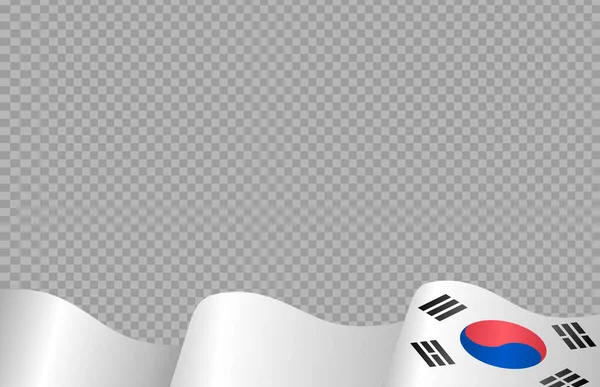 Waving Flag South Korea Isolated Png Transparent Background Symbol South — ストックベクタ