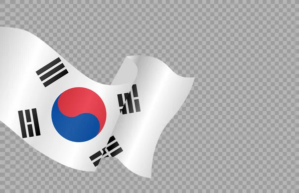 Güney Kore Nin Dalgalı Bayrağı Png Veya Şeffaf Arkaplanda Güney — Stok Vektör