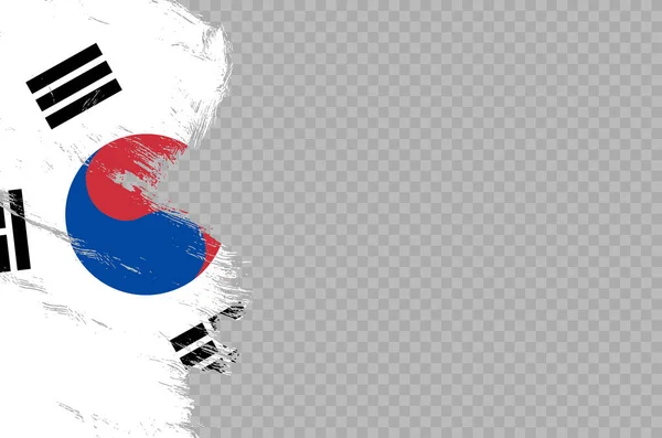 Bandeira Coreia Sul Com Pintura Pincel Texturizado Isolado Png Fundo — Vetor de Stock