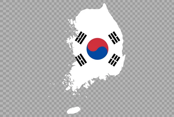 Sydkorea Flagga Kartan Isolerad Png Eller Transparent Bakgrund Symbol För — Stock vektor