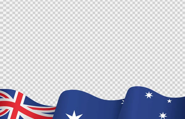 オーストラリアの波のフラグは Pngまたは透明な背景に隔離された オーストラリアのシンボル バナー カード プロモーション テレビコマーシャル ウェブ ベクトルイラストのためのテンプレート — ストックベクタ