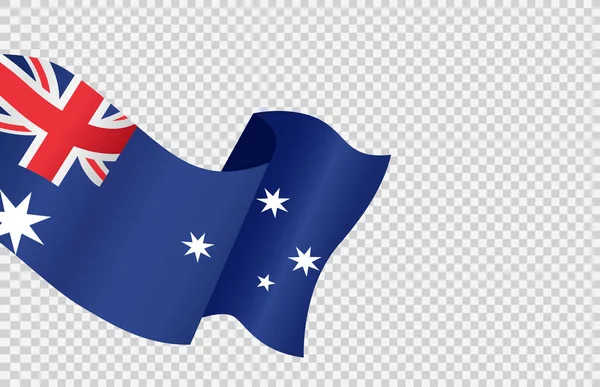 Bandera Ondeante Australia Aislada Sobre Fondo Png Transparente Símbolo Australia — Vector de stock