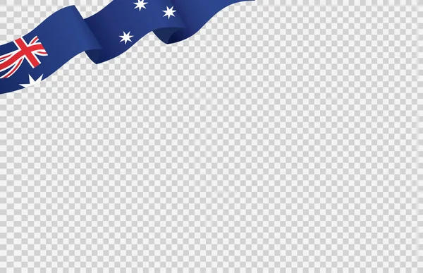 Bandera Ondeante Australia Aislada Sobre Fondo Png Transparente Símbolo Australia — Vector de stock