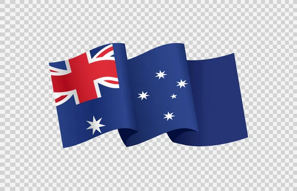 Bandera Ondeante Australia Aislada Sobre Fondo Png Transparente Símbolo Australia — Archivo Imágenes Vectoriales