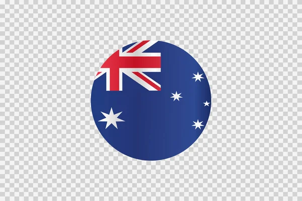 Australië Vlag Cirkelvorm Geïsoleerd Png Transparante Achtergrond Symbolen Van Australië — Stockvector