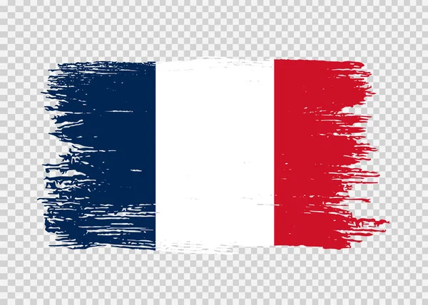 Bandera Francia Con Pintura Pincel Texturizada Aislada Sobre Fondo Png — Vector de stock