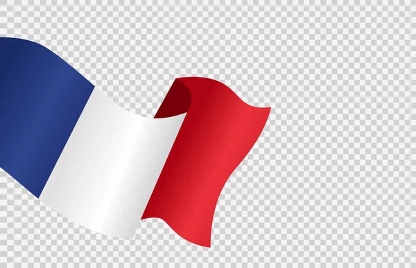 Waving Flag France Isolated Png Transparent Background Symbol France Template — Stock Vector