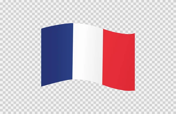 Bandera Ondeante Francia Aislado Png Fondo Transparente Símbolo Francia Plantilla — Vector de stock