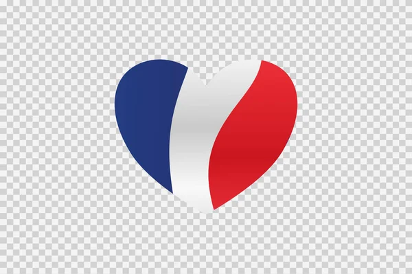 Bandera Francia Forma Corazón Aislado Png Fondo Transparente Símbolos Francia — Vector de stock