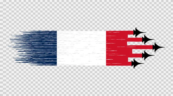 Bandera Francia Con Aviones Combate Militares Aislados Png Transparente Símbolos — Vector de stock