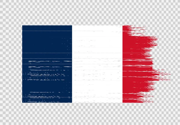 Bandera Francia Con Pintura Pincel Texturizada Aislada Sobre Fondo Png — Vector de stock