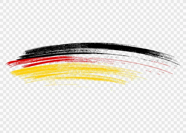 Deutschland Flagge Mit Pinselfarbe Strukturiert Isoliert Auf Png Oder Transparentem — Stockvektor