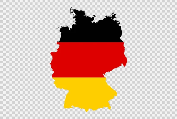 德国国旗在地图上的孤立或透明的背景 德国的象征 电视广告 矢量插图 顶级金牌得主国家 — 图库矢量图片