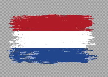 Hollanda bayrağı png veya şeffaf arkaplanda izole edilmiş fırça boyası, Hollanda Sembolü, afiş, reklam, tanıtım, tasarım, vektör, üst düzey altın madalyalı spor ülkesi