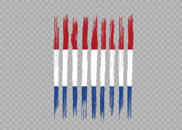 Голландський Прапор Фарбою Пенг Текстурований Ізольовано Пенг Або Прозорому Фоні — стоковий вектор
