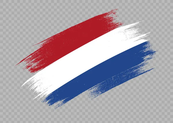 Hollandia Zászló Ecset Festék Texturált Elszigetelt Png Vagy Átlátszó Háttér — Stock Vector
