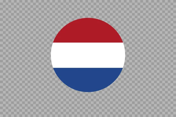 Nederlandse Vlag Cirkelvorm Geïsoleerd Png Transparante Achtergrond Symbool Van Nederland — Stockvector