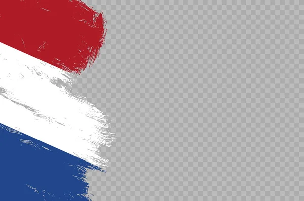 Bandeira Holanda Com Pintura Pincel Texturizado Isolado Png Fundo Transparente — Vetor de Stock