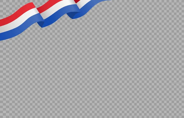 Wuivende Vlag Van Nederland Geïsoleerd Png Transparante Achtergrond Symbool Van — Stockvector
