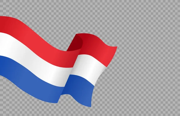 Waving Flag Netherlands Isolated Png Transparent Background Symbol Netherlands Template — Stock Vector