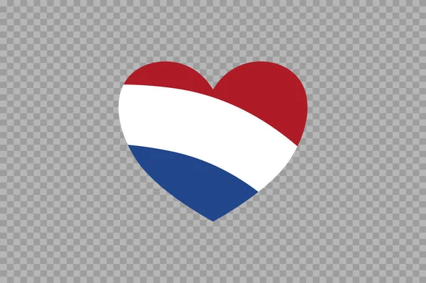 Bandeira Holanda Forma Coração Isolado Png Fundo Transparente Símbolos Holanda —  Vetores de Stock