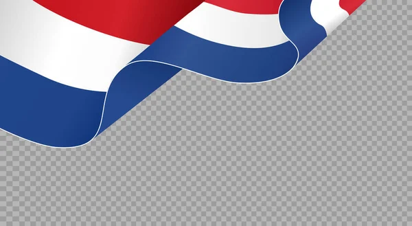 Wuivende Vlag Van Nederland Geïsoleerd Png Transparante Achtergrond Symbool Van — Stockvector