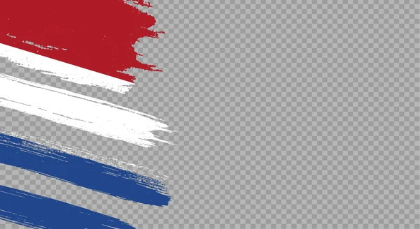 Nederlandse Vlag Met Penseelverf Geïsoleerd Png Transparante Achtergrond Symbool Van — Stockvector