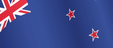 Yeni Zelanda 'nın dalgalı bayrağı png veya şeffaf arkaplanda izole edilmiş, Yeni Zelanda Sembolü, afiş, kart, reklam, tanıtım, vektör ilüstrasyonu birinci altın madalya sahibi ülke