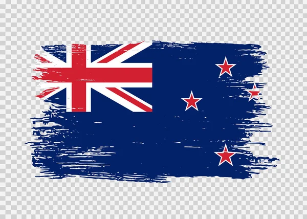 New Zealand Flag Brush Paint Textured Isolated Png Transparent Background — Stock Vector