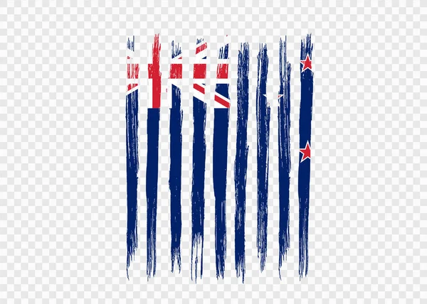 Bandera Nueva Zelanda Con Pintura Pincel Texturizada Aislada Sobre Fondo — Archivo Imágenes Vectoriales