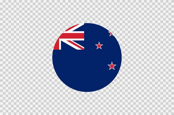 Nieuw Zeelandse Vlag Cirkelvorm Geïsoleerd Png Transparante Achtergrond Symbool Van — Stockvector