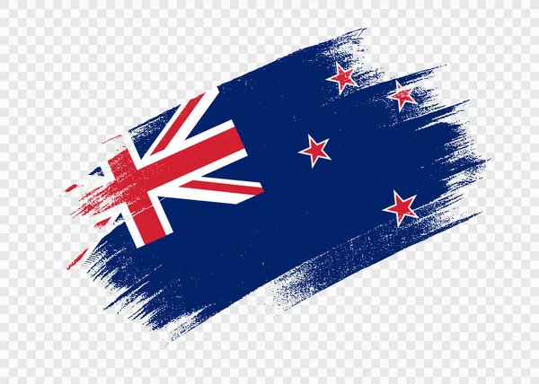 Nya Zeeland Flagga Med Pensel Färg Strukturerad Isolerad Png Eller — Stock vektor
