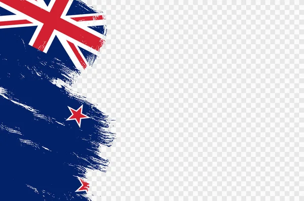 Bandera Nueva Zelanda Con Pintura Pincel Texturizada Aislada Sobre Fondo — Vector de stock