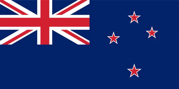 Bandiera Neozelandese Colore Forma Standard Simboli Bandiera Modello Neozelandese Carta — Vettoriale Stock