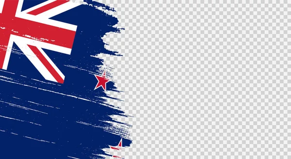 Zéland Zászló Ecset Festék Texturált Elszigetelt Png Vagy Átlátszó Háttér — Stock Vector