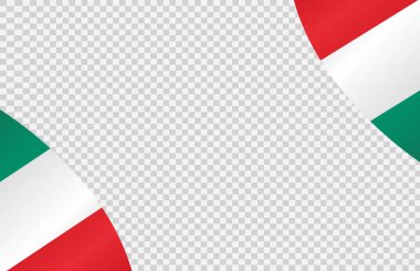 İtalya 'nın dalgalı bayrağı png veya şeffaf arkaplanda izole edilmiş, İtalya Sembolü, afiş, kart, reklam, tanıtım, vektör illüstrasyonu birinci altın madalya sahibi ülke