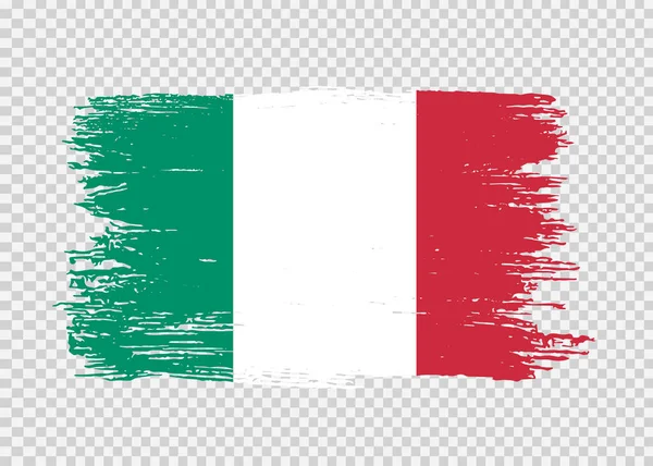 Italien Flagge Mit Pinselfarbe Strukturiert Isoliert Auf Png Oder Transparentem — Stockvektor