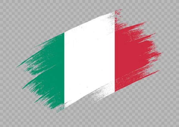 Bandeira Itália Com Pintura Pincel Texturizado Isolado Png Fundo Transparente —  Vetores de Stock