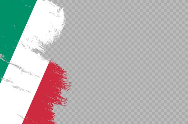 Italia Bandiera Con Vernice Pennello Strutturato Isolato Png Sfondo Trasparente — Vettoriale Stock