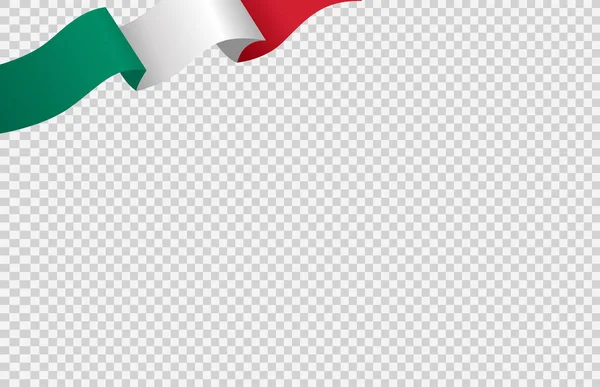 Sventolando Bandiera Italia Isolata Sfondo Png Trasparente Simbolo Italia Template — Vettoriale Stock