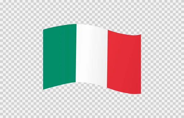 Sventolando Bandiera Italia Isolata Sfondo Png Trasparente Simbolo Italia Template — Vettoriale Stock