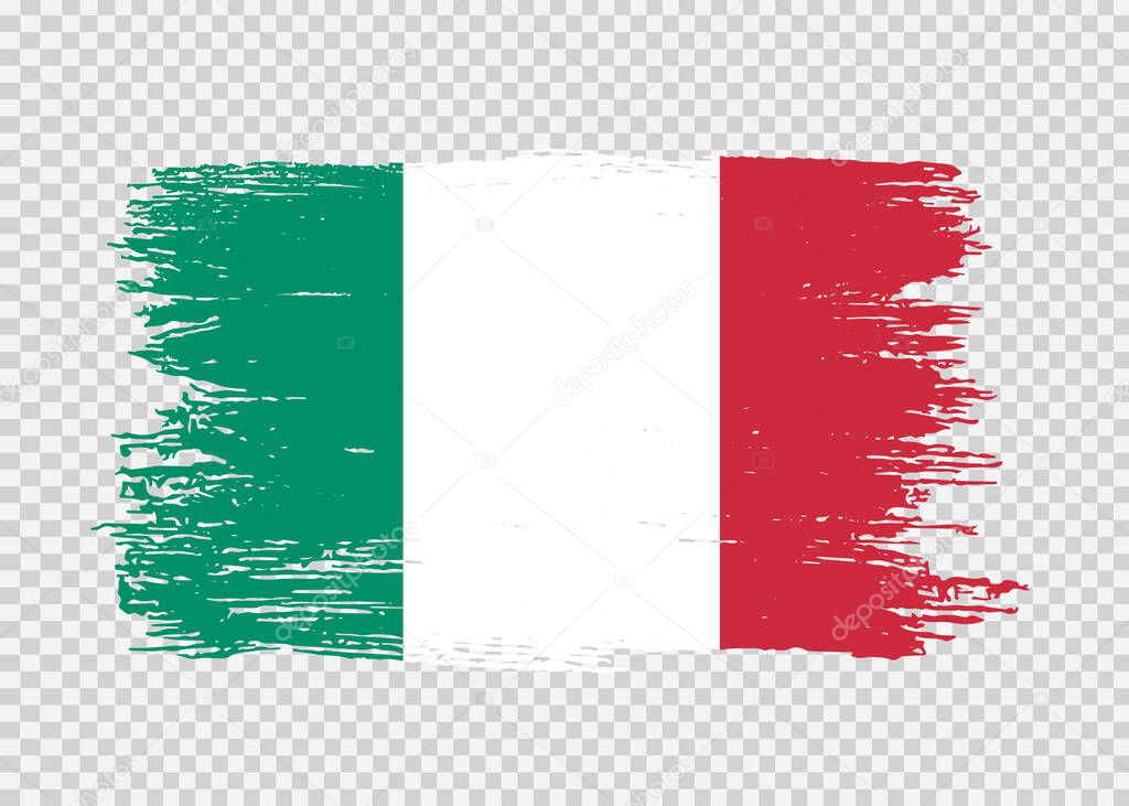 Italy flag with brush paint textured isolated  on png or transparent background,Symbol Italy,template for banner,advertising ,promote, design,vector,top gold medal winner sport country