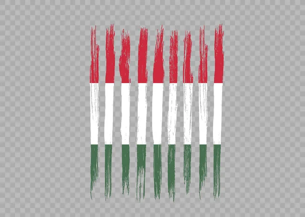 Угорський Прапор Фарбою Пенг Текстурований Ізольовано Пінгу Або Прозорому Фоні — стоковий вектор