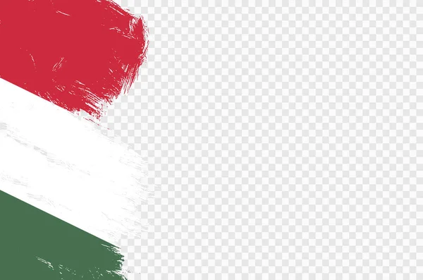Magyarország Zászló Ecset Festék Texturált Elszigetelt Png Vagy Átlátszó Háttér — Stock Vector