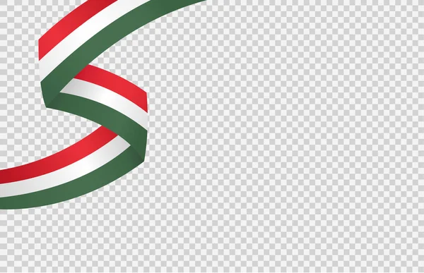 Zwaaien Vlag Van Hongarije Geïsoleerd Png Transparante Achtergrond Symbool Van — Stockvector