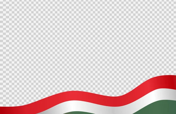 Drapeau Ondulé Hongrie Isolé Sur Fond Png Transparent Symbole Hongrie — Image vectorielle