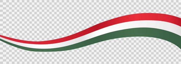 Waving Flag Hungary Isolated Png Transparent Background Symbol Hungary Template — Stock Vector