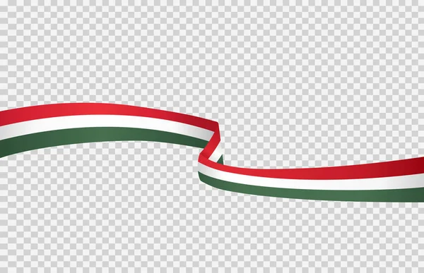 匈牙利飘扬的国旗在平整或透明的背景下被隔离 匈牙利的象征 促销模板 矢量插图顶级金牌得主国家 — 图库矢量图片