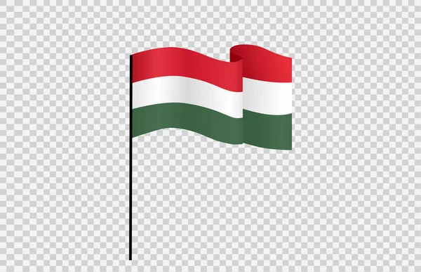 Mávání Vlajka Maďarska Izolované Png Nebo Transparentní Pozadí Symbol Maďarska — Stockový vektor