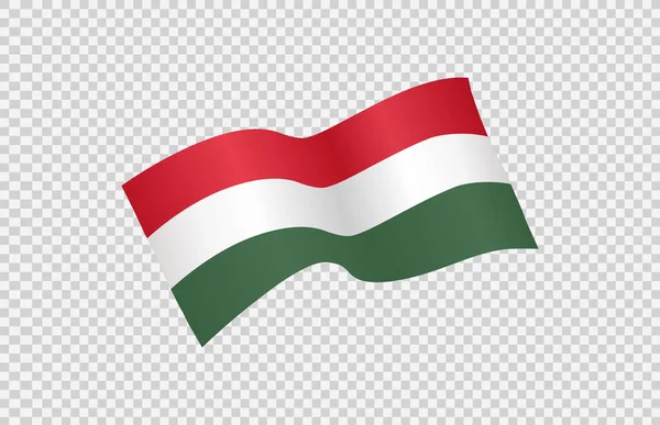 Drapeau Ondulé Hongrie Isolé Sur Fond Png Transparent Symbole Hongrie — Image vectorielle